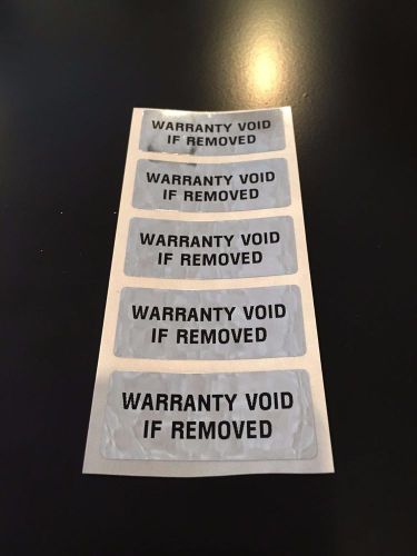 250 CHROME WARRANTY VOID IF REMOVED - SECURITY LABELS STICKERS -CHOOSE YOUR FONT
