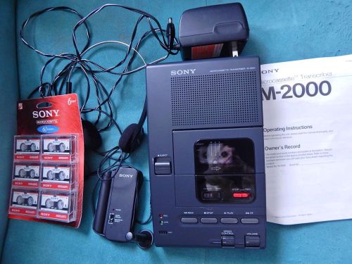 SONY M-2000 Microcassette Dictation Transcriber System &amp; Tapes