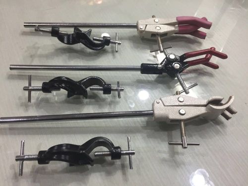 3 CLAMPS 3 BOSS HEADS LAB SUPPORT