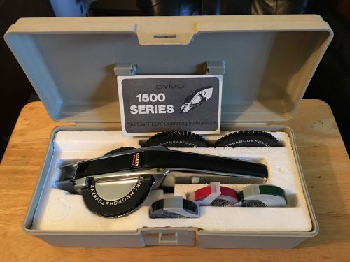 Vintage chrome dymo model 1570 tapewriter label making system carrying case 1500 for sale