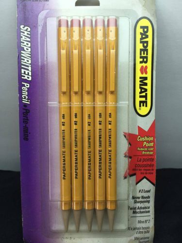 Paper Mate Sharpwriter Pencil #2  0.7mm Lead Cushion Point Package of 5