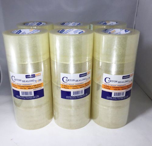 24 Rolls Clear Sealing Tape Carton Packing Box Tape 2.83&#034;x110Y 14410-24