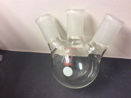 Kontes Glass Lab 250ml 3-Neck Round Bottom Boiling Flask 24/40 Joints
