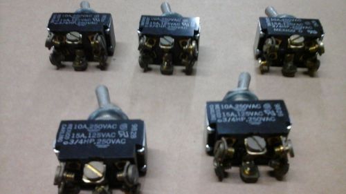 Carling toggle switch 10a 250vac, 15a 125vac, 3/4hp 250vac ~ 6 terminal lot of 5 for sale