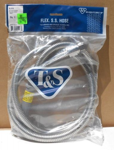 T &amp; s brass 68&#034; flex hose, stainless steel for sale