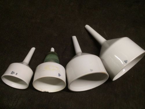 Lot of 4 Coors Ceramic Filter Funnels, funnel