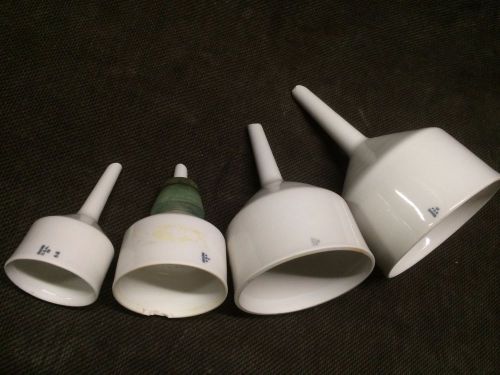 Lot of 4 Coors Ceramic Filter Funnels, funnel