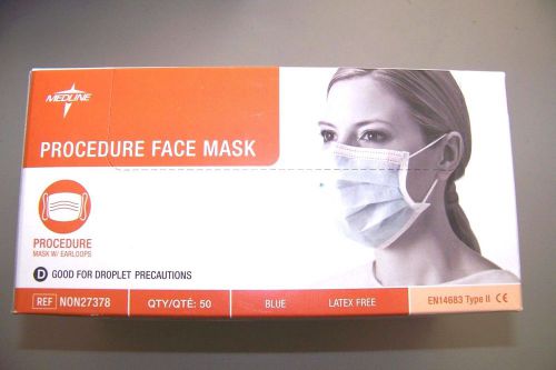 Medline NON27378 Procedure Face Masks with Earloops Case of 300
