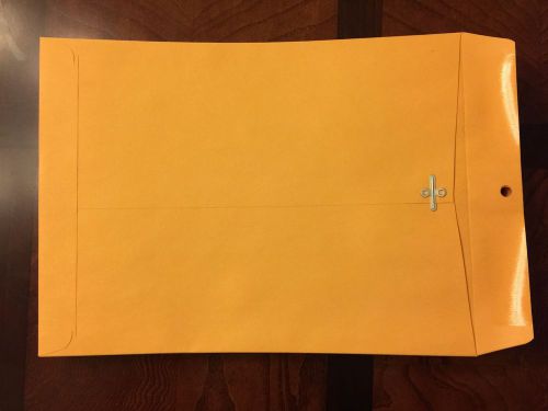 25 Catalog Envelopes 9X12.5 Inch Brown With Clasp