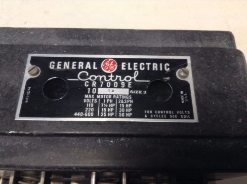 GE General Electric CR7009E 10 1A Starter Size 3 101A CR7009E101A