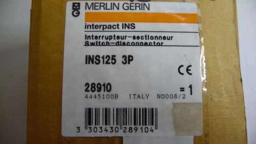 Merlin Gerin Interpact 3-Pole Switch Disconnector, 125A, INS125-3P, 28910