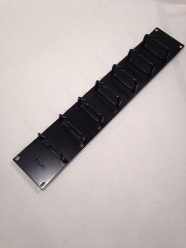 Single Sided Cable Manager-Black-1 unit high w/ 7 Hooks-19&#034; long