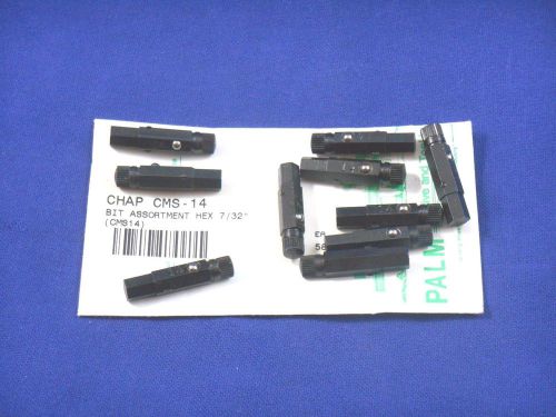LOT of 10 NEW Chapman 7/32&#034; Hex Bit for 1/4&#034; Hex Slot, CMS-14 USA - Expedited