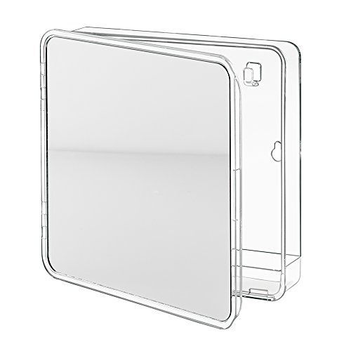InterDesign Linus Entryway Wall Mount Key Holder Organizer with Mirror, Clear