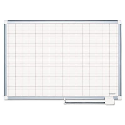 Platinum Plus Dry Erase Planning Board Bd, 1x2&#034; Grid, 48x36, Aluminum Frame