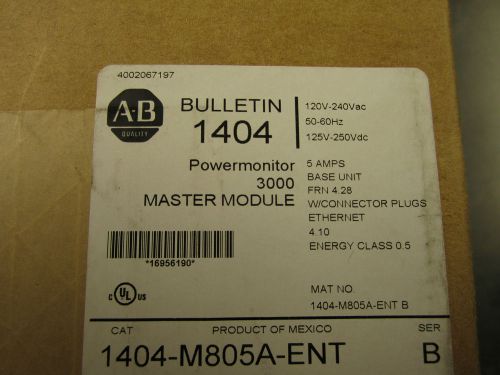 NEW ALLEN BRADLEY 1404-M805A-ENT POWERMONITOR 3000 MASTER MODULE