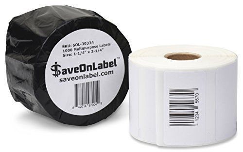 SaveOnLabel DYMO 30334 Compatible (2-1/4&#034; x 1-1/4&#034;) Multipurpose Labels, 1 New