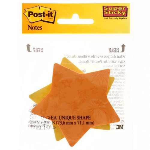 3M Post-It Notes, Super Sticky Yellow/Orange Star, 2ct 051131945883T177
