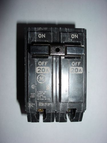 Ge thql220 circuit breaker 2 pole 20 amp thql type for sale