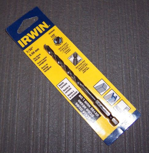 Irwin 4935640 7/32&#034; black oxide drill bit with 1/4&#034; quick change hex shank for sale
