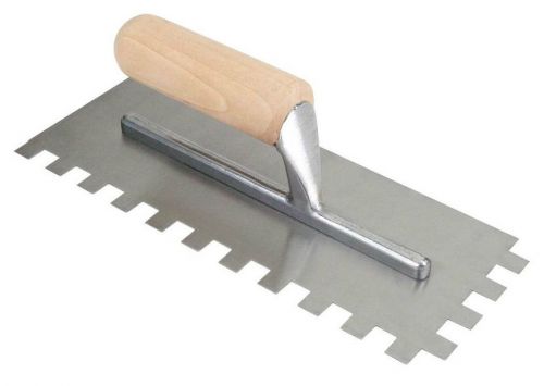 Qep 49720q square-notch pro trowel with wood handle, 1/2&#034; x 1/2&#034; for sale