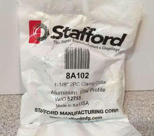 New Stafford 1-1/8&#034; 2 Pc Clamp Collar # 8A102 Aluminum Low Profile  (E-8)