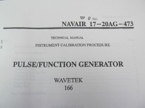 Wavetek 166 50 MHz Pulse/ Function Generator Calibration Procedure (NAVAIR)