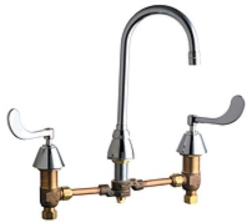 Chicago Faucets 786-WCE3CP Gooseneck Widespread Lavatory Faucet w/ Lever Handles