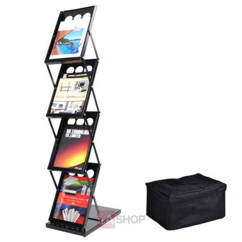 4 Pocket Folding Literature Rack Brochure Stand Display Holder 691