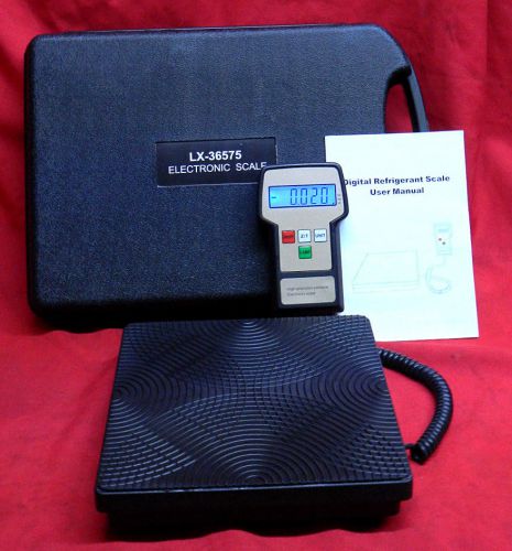 220lb digital hvac a/c refrigerant charging recovery weight scale w/ case for sale