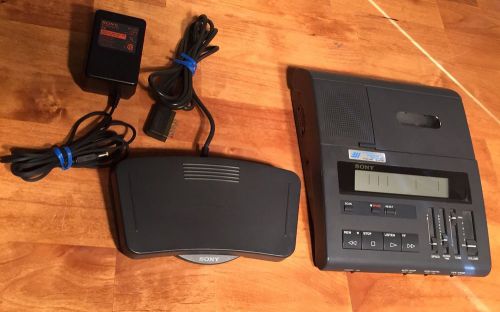 SONY BM 77 2-SPEED PLAYBACK TRANSCRIBER MACHINE COMPLETE W/ Pedal &amp; AC Adapter
