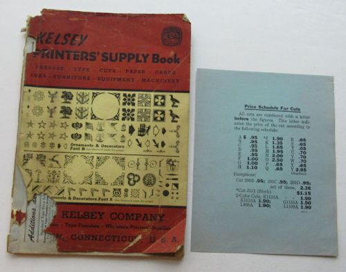 Catalog For Kelsey Printer&#039;s Supply Book Meriden Connecticut  1950