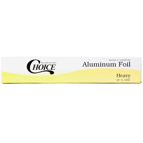 Choice 24&#034; x 1000&#039; food service heavy-duty aluminum foil roll 12224x1hd for sale
