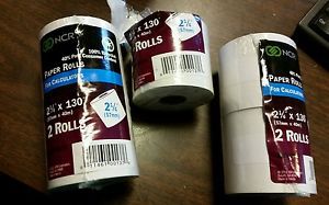 STAPLES 2 1/4” X 130fT 5 ROLLS CALCULATOR CASH REGISTER ADDING MACHINE PAPER WHI