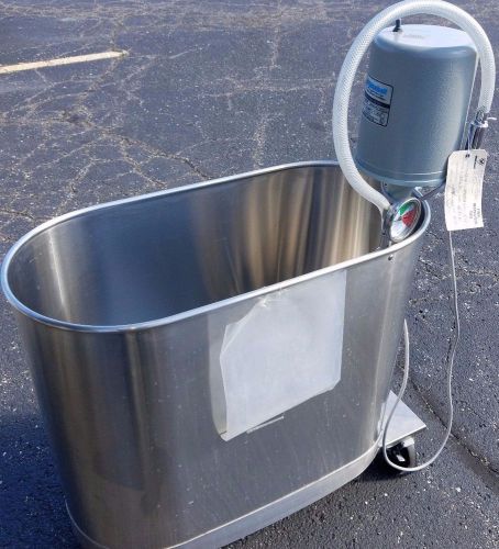 Whitehall hydrotherapy 45 gallon whirlpool tub mobile stainless steel with chair for sale