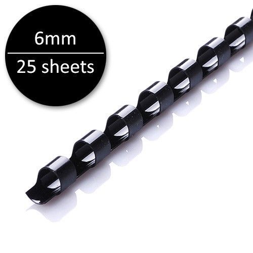 100 X 6MM A4 BLACK 21 RING PLASTIC BINDING COMBS 25 Sheet Capacity FREE SHIPPING