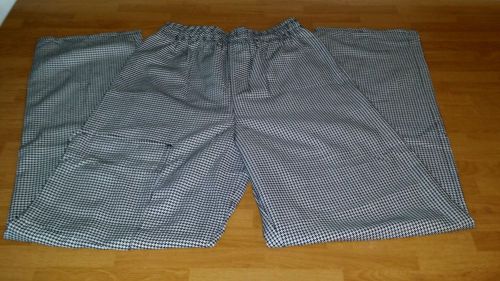 New Black &amp; White Houndstooth CHEF PANTS Sz. EXTRA SMALL - &#034;UNCOMMON THREADS&#034;