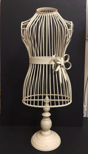 Pottery Barn Teen Tres Chic Off-White Wire TABLE DRESS FORM w/Bow~HARD TO FIND!