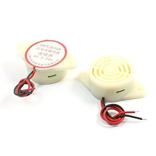 uxcell 2Pcs 85-90dB Continuous Sound Mini Electronic Alarm Buzzer DC3-24V