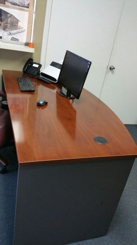 L-Shaped Office Desk, Office Chair, and 2 Drawer File