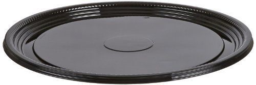 CaterLine Casuals Plastic Platter Round Tray, 16-Inch, Black (25-Count)