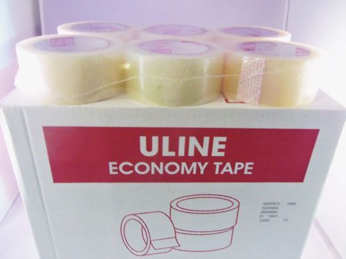 6pc Clear Packing Tape 1.7 mil LOT Half Dozen 2&#034; x 100 yards ULINE Shipping