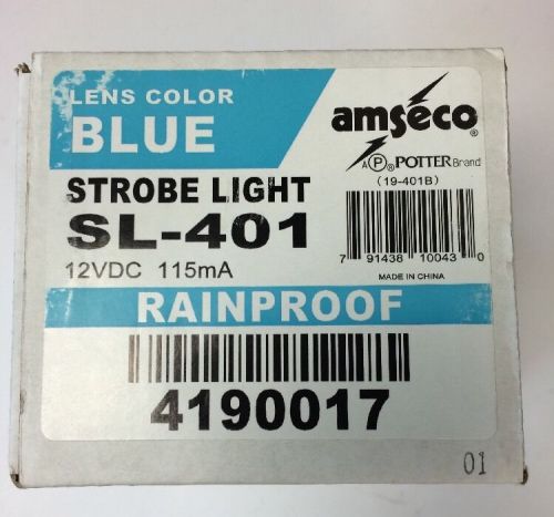 AMSECO SL-401 BLUE RAINPROOF STROBE LIGHT Burglar Alarm Security