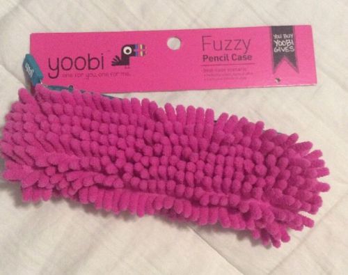 Yoobi Fuzzy Pink Pencil Case. NEW!