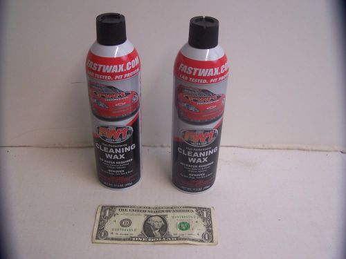 Lot of 2 FW1 17.5 Can FASTWAX Waterless Wash Car Wax With Caranuba -Removes Bugs