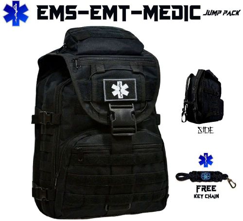 EMT Medic EMS Backpack Duty Bag - Star of Life First Aid Kit - FREE Key Chain -