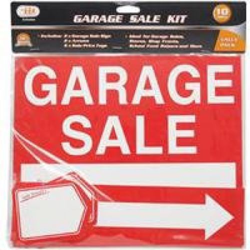 IIT Garage Sale Signs an Tags 2 Signs, 2 Arrows, 6 Sale Price Tags for Yard Sale