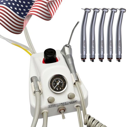 5pc Sandent Dental Fast Handpiece+1 Set Turbine Unit Work W/Compressor IN US XNS