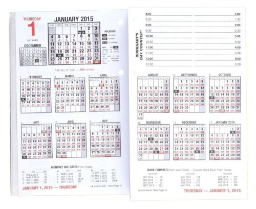 AT-A-GLANCE Burkhart&#039;s Day Counter Desk Calendar Refill 2015 4.5 x 7.38 Inch ...