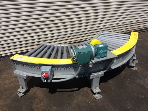 21” x 90 degree powered roller curve, case conveyor, box conveying for sale